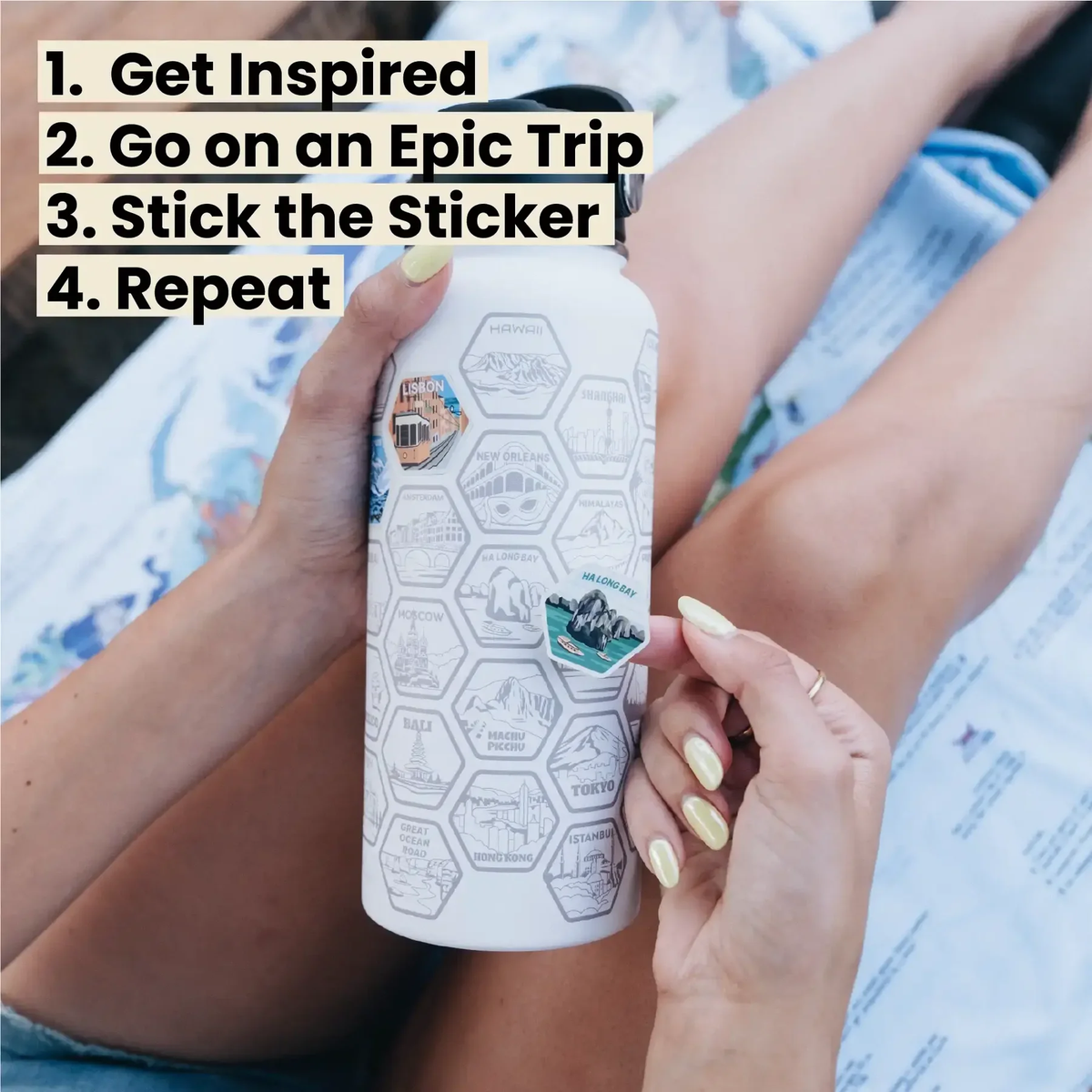 AWESOME MAPS - Adventure Bottle & Stickers - 1 Litre