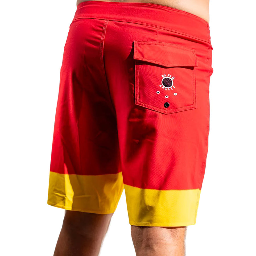 DA FIN - Boardshort - Red / Yellow