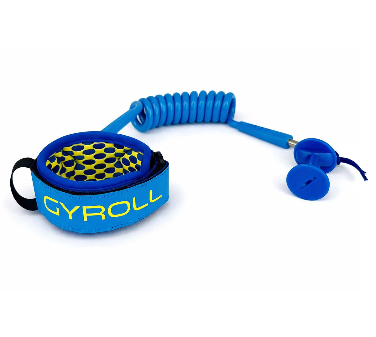 GYROLL - Atlas Biceps Bodyboard Leash - Royal Blue / Yellow