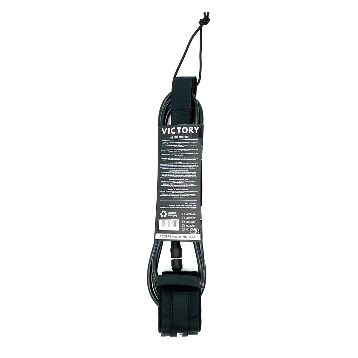 VICTORY - Surf Leash PRO 9' - Matte Black