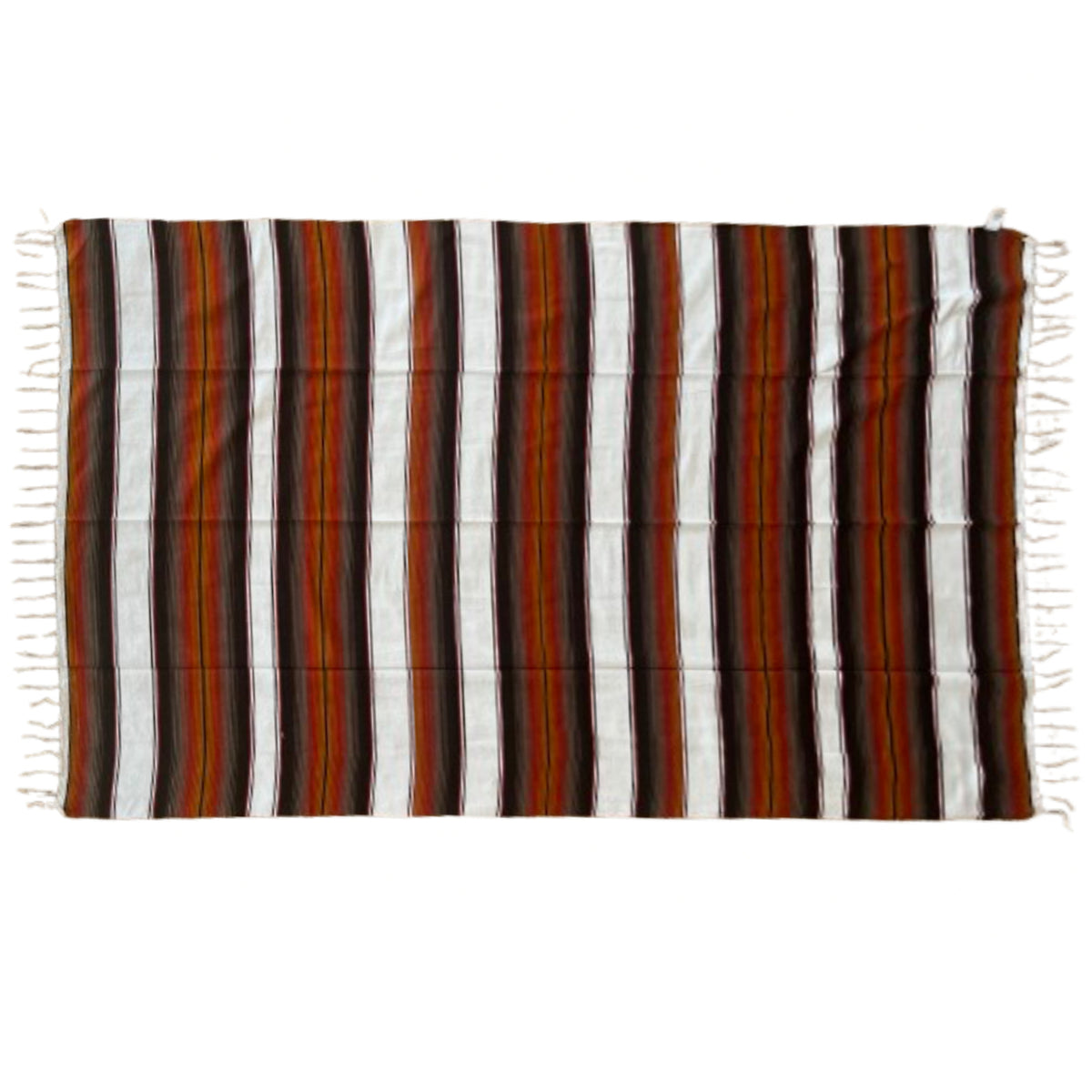 Woodstockshop - Couverture Mexicaine à rayures - Brown