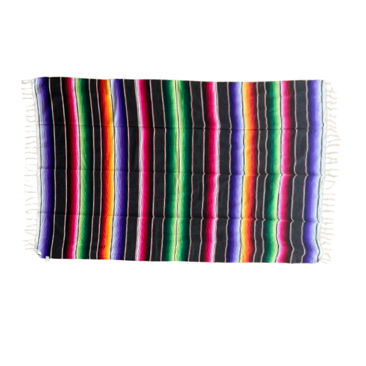 Woodstockshop - Couverture Mexicaine à rayures - Grey / Purple