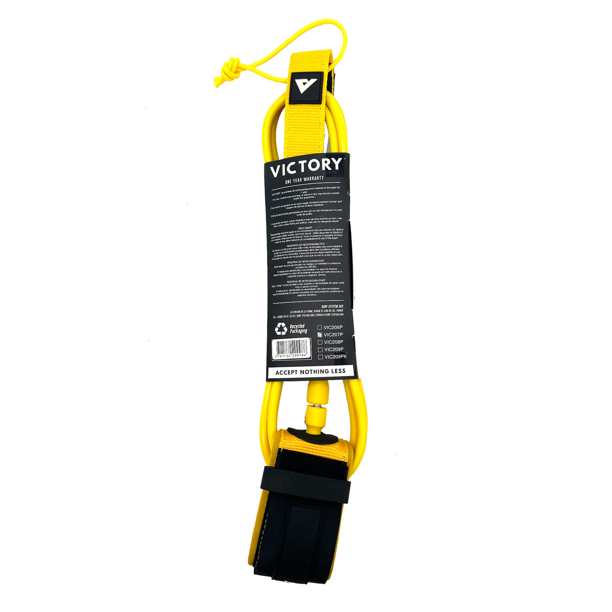 VICTORY - Surf Leash PRO 9' - Matte Yellow
