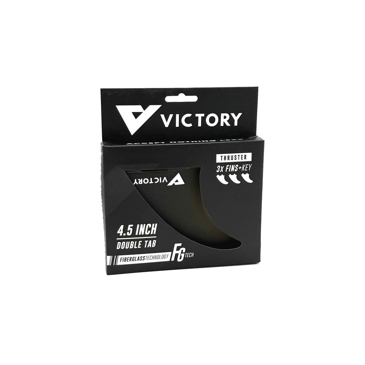 VICTORY - Thruster Fins Set Medium - Fiberglass - FCS Compatible - Black