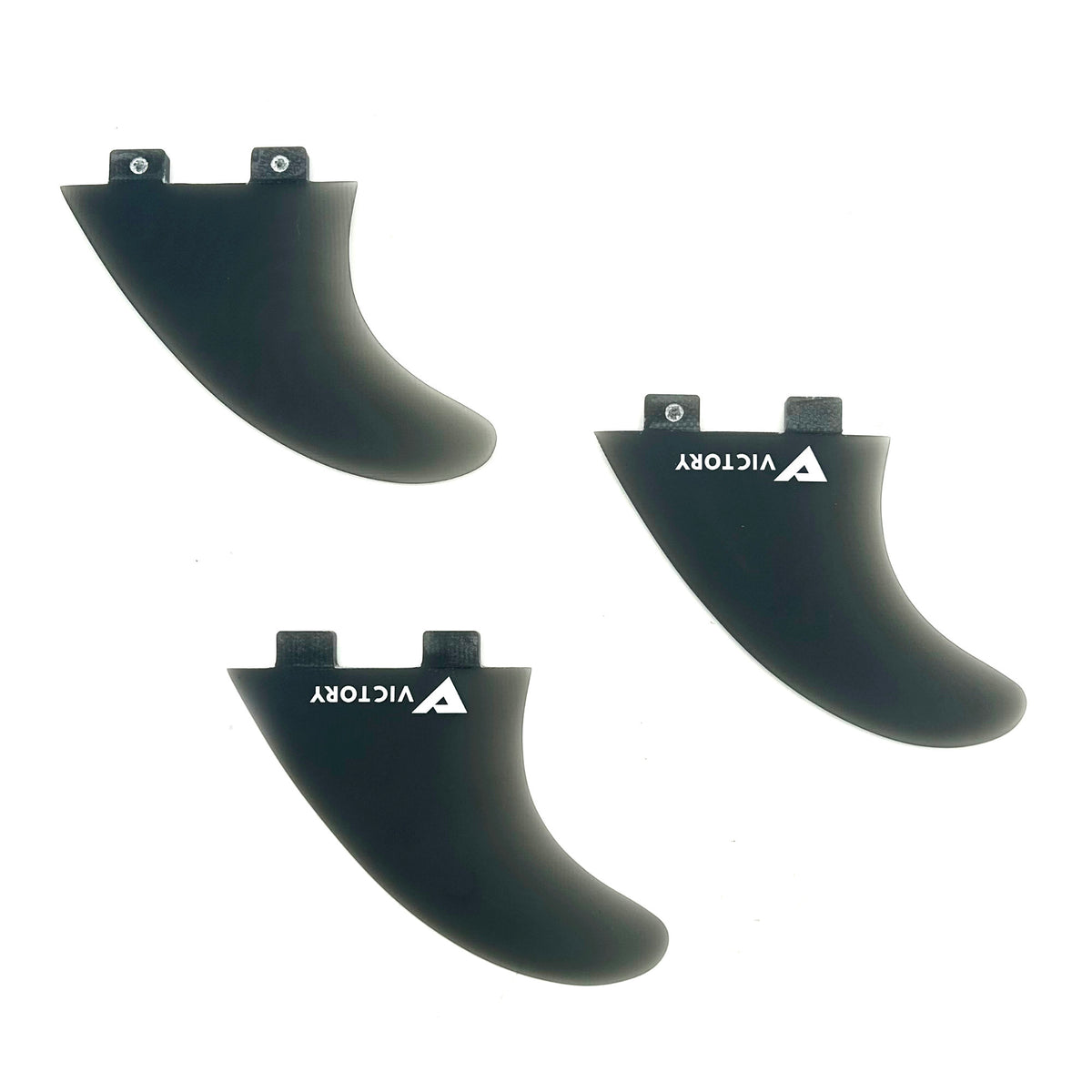 VICTORY - Thruster Fins Set Medium - Fiberglass - FCS Compatible - Black