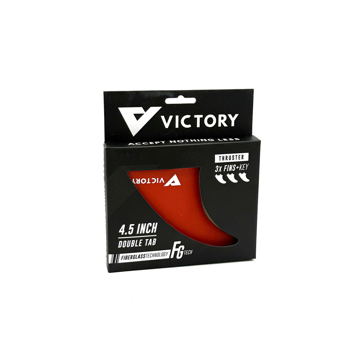 VICTORY - Thruster Fins Set Medium - Fiberglass - FCS Compatible - Red