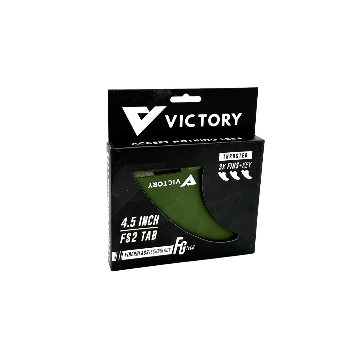 VICTORY - Thruster Fins Set Medium - Fiberglass - FCS 2 Compatible - Khaki