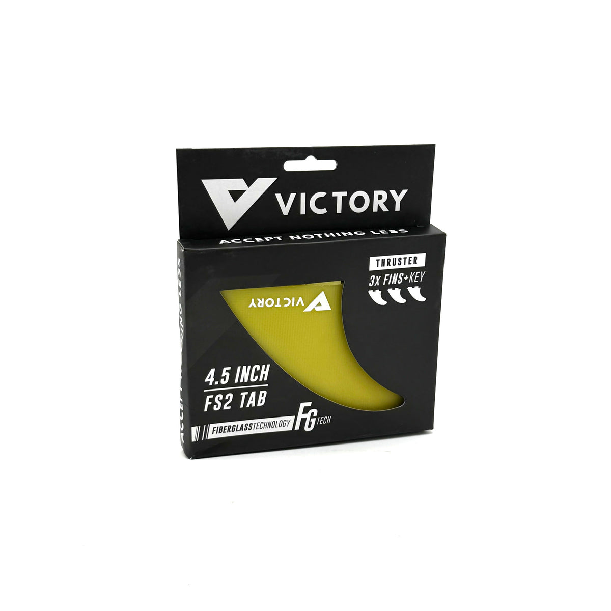 VICTORY - Thruster Fins Set Medium - Fiberglass - FCS 2 Compatible - Yellow