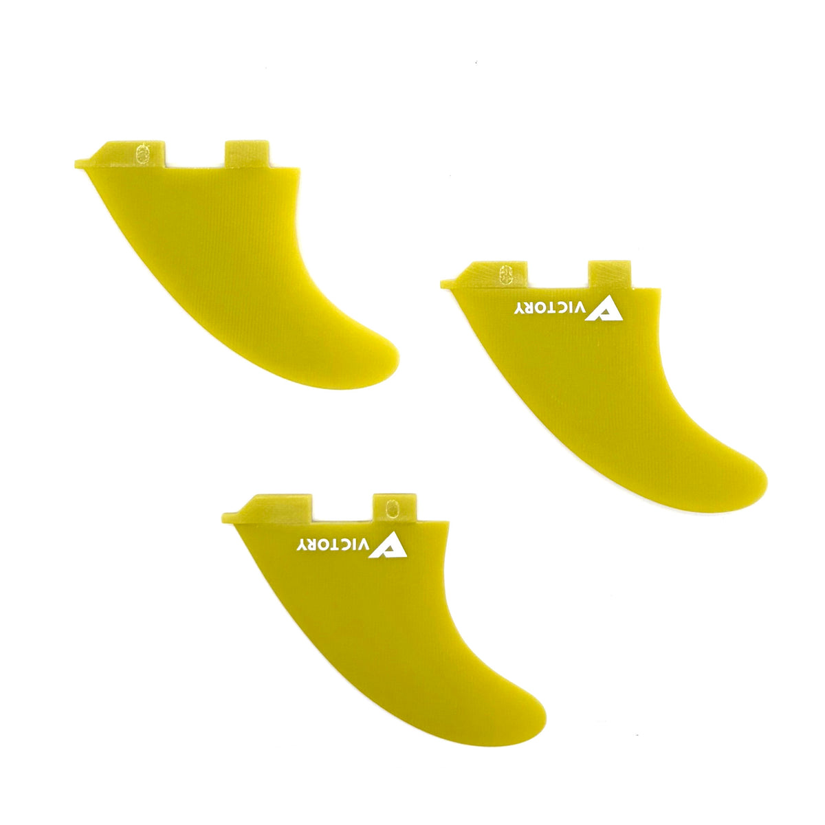 VICTORY - Thruster Fins Set Medium - Fiberglass - FCS 2 Compatible - Yellow