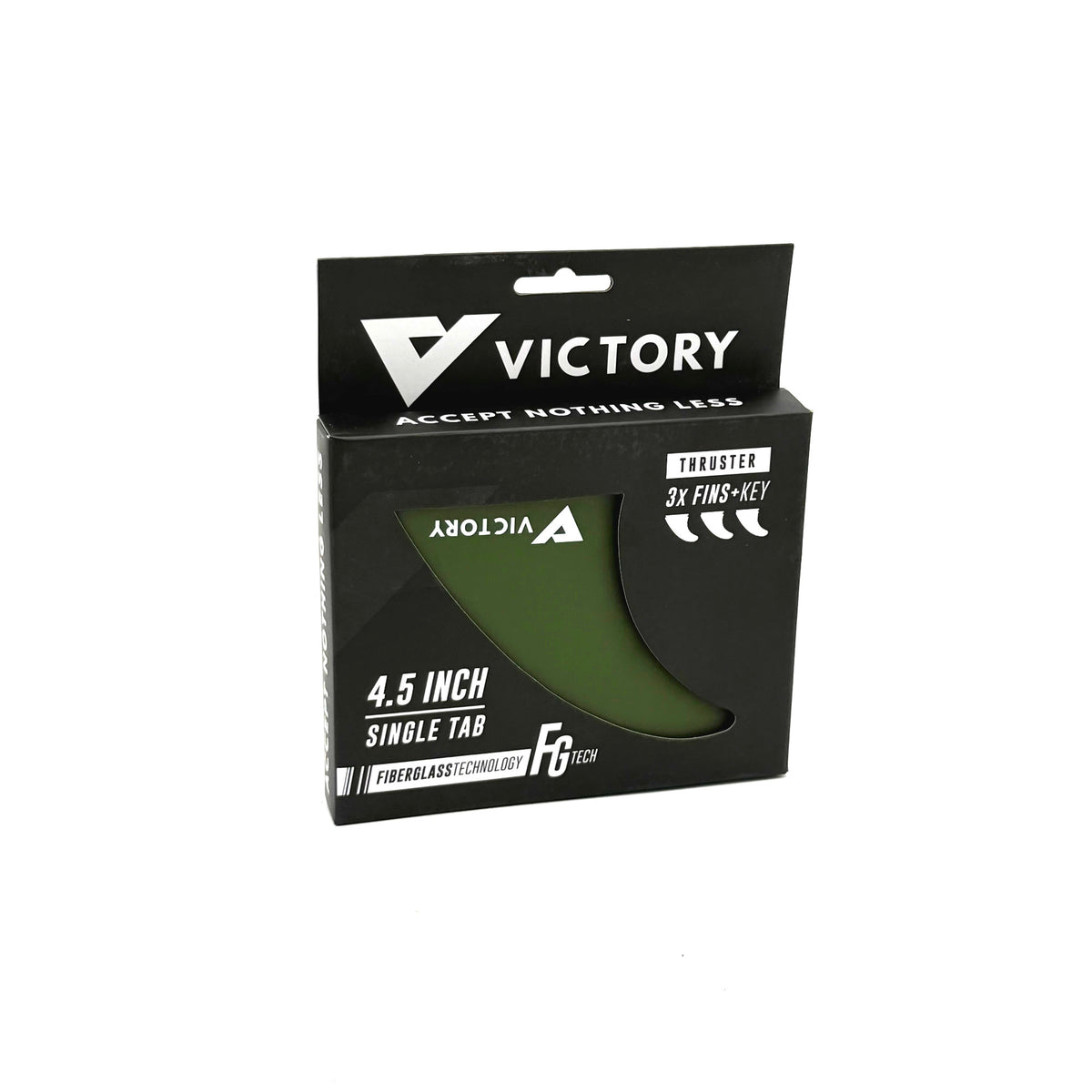 VICTORY - Thruster Fins Set Medium - Fiberglass - Futures Compatible - Khaki