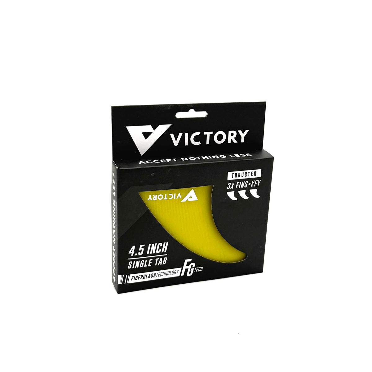 VICTORY - Thruster Fins Set Medium - Fiberglass - Futures Compatible - Yellow