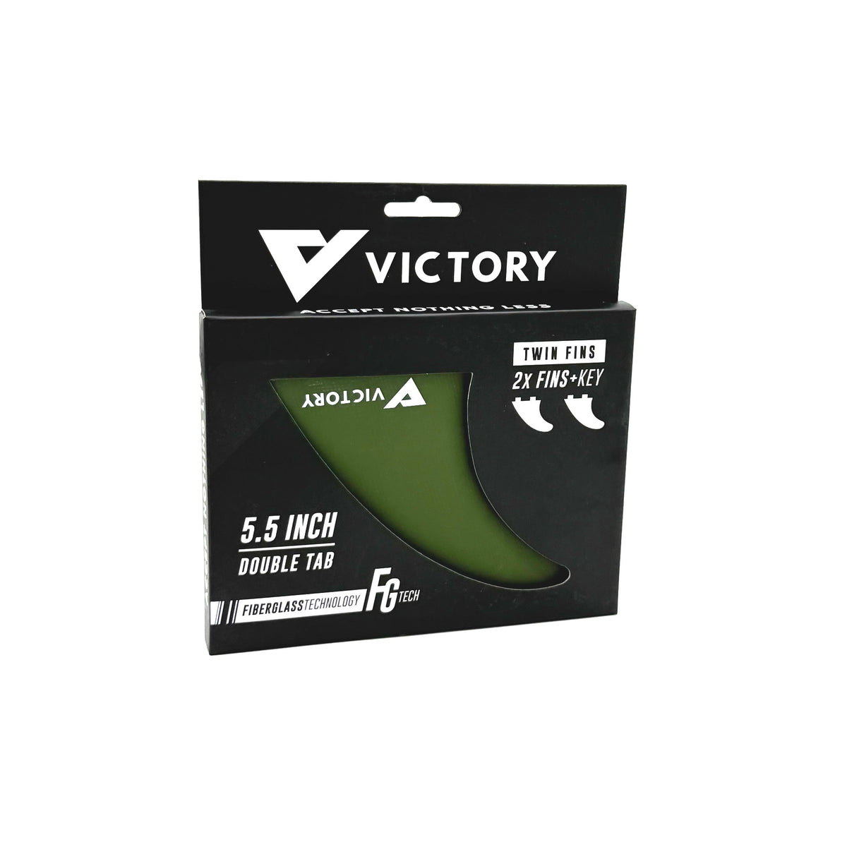 VICTORY - Twin Fins Set Fiberglass - FCS Compatible - Khaki