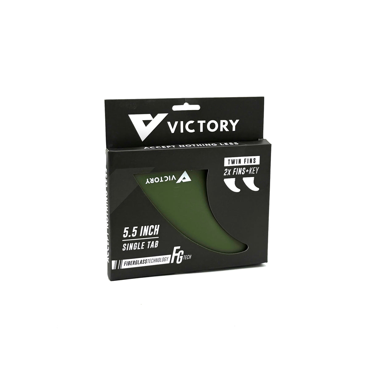 VICTORY - Twin Fins Set Fiberglass - Futures Compatible - Khaki