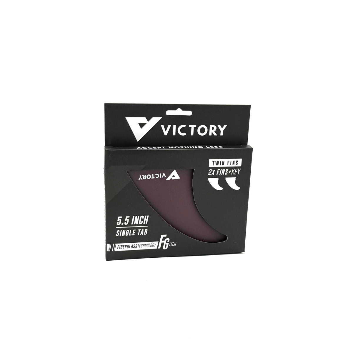 VICTORY - Twin Fins Set Fiberglass - Futures Compatible - Plum