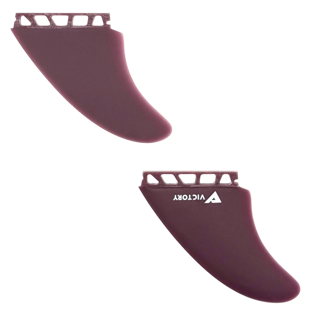 VICTORY - Twin Fins Set Fiberglass - Futures Compatible - Plum