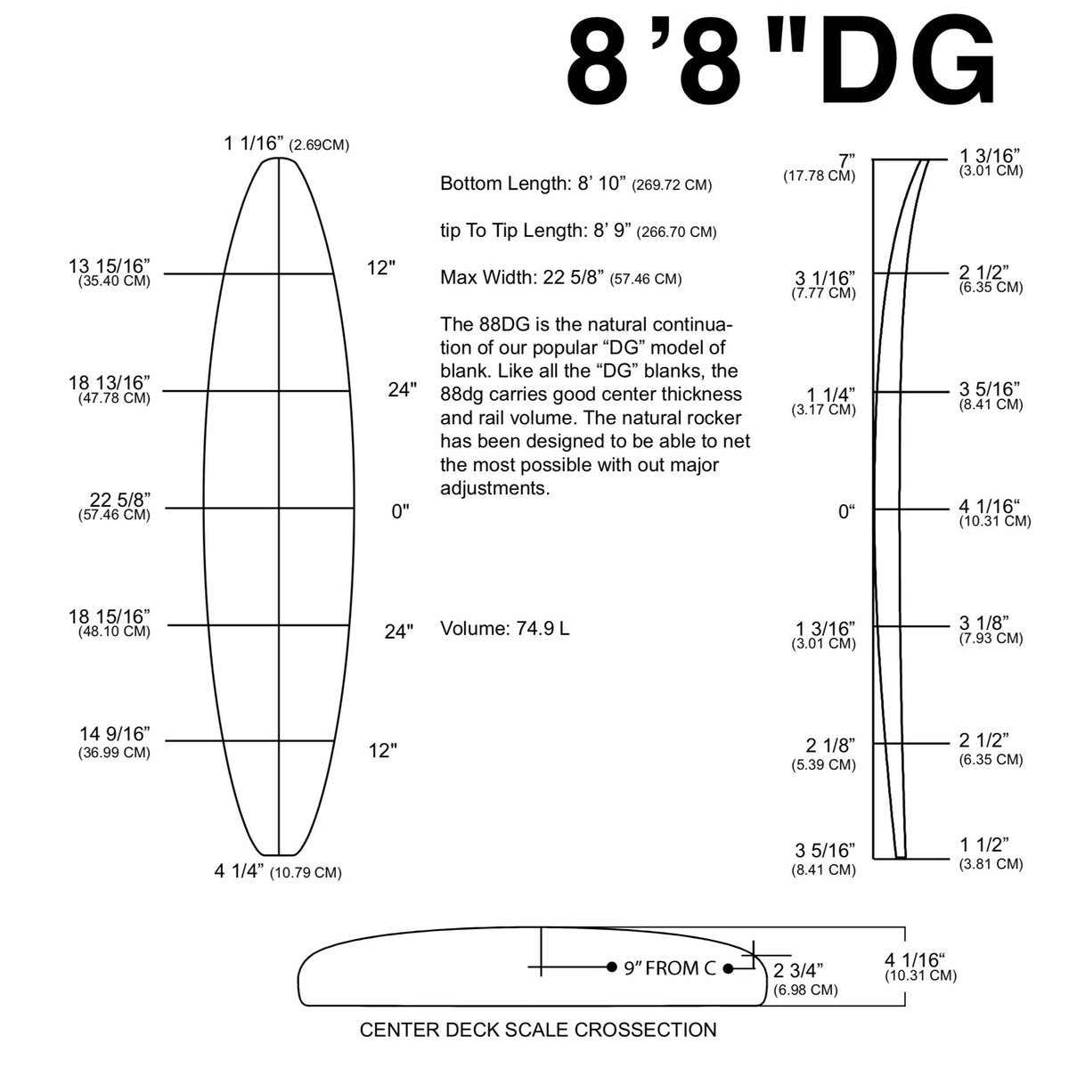 Pain de mousse MILLENNIUM - 8'8" DG 1/4" CEDAR BLUE