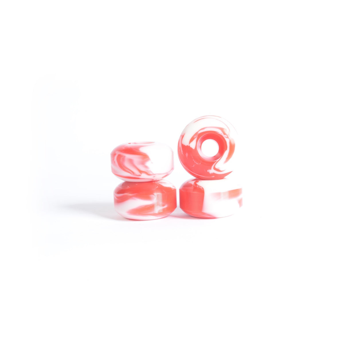 Skateboard wheels - YOCAHER 52x30mm 99a - White/Red Swirl