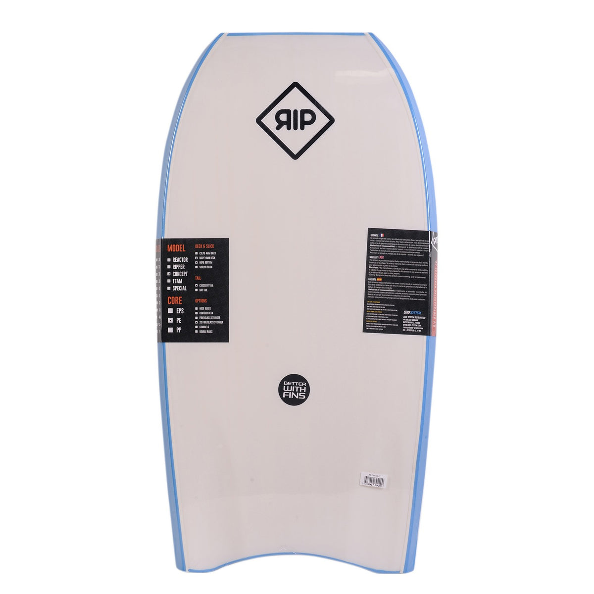 RIP Bodyboard - Concept (PE) Stringer - Blue / White