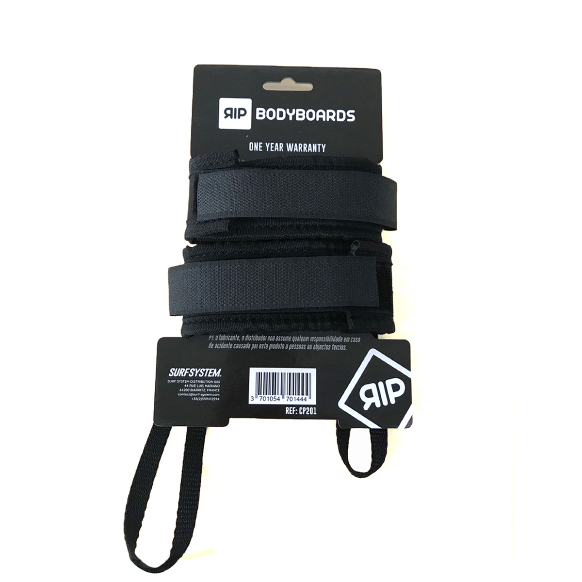 Bodyboard RIP - Par de correas para aletas - Protectores de aletas negro