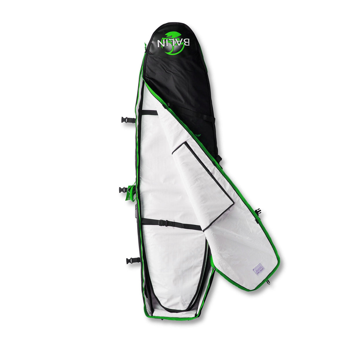 BALIN - Housse de Voyage 1-3 planches - Coffin Triple Wheeler 10mm - Black / Green