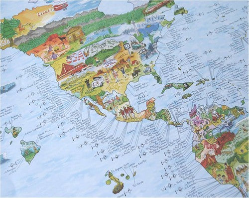 Mapas impresionantes - Póster del mapa mundial - Viaje de surf reescribible
