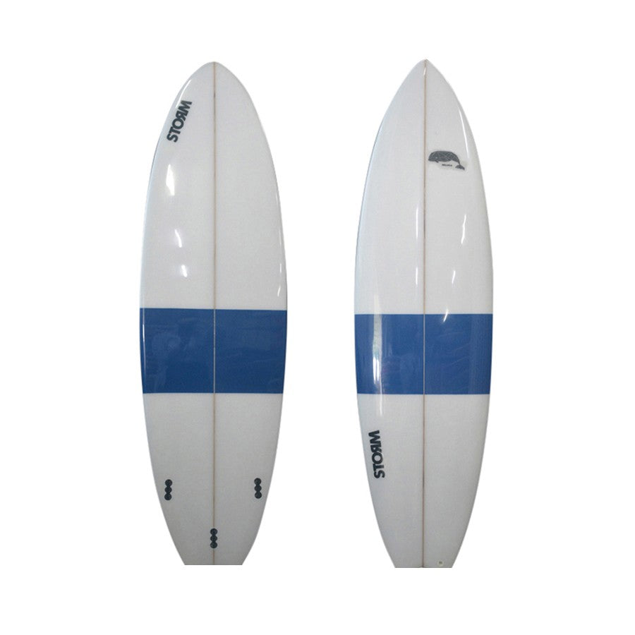 STORM Surfboard - Mini Malibu - 6'8 - Beluga - Clear / Navy