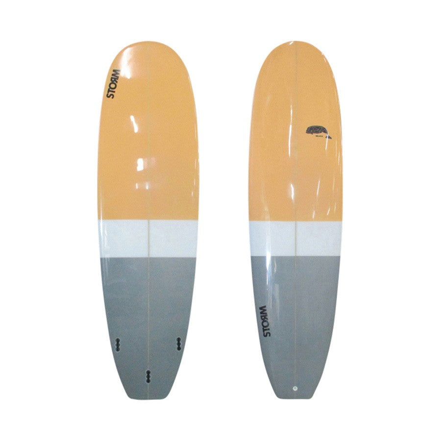 STORM Surfboard - Mini Malibu - 6'6 - Beluga - Orange / Grey