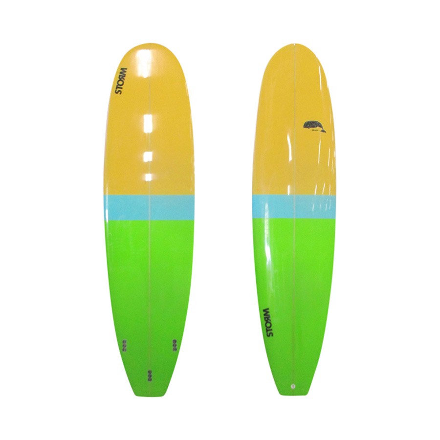 STORM Surfboard - Mini Malibu - 7'8 - Beluga - Orange / Green