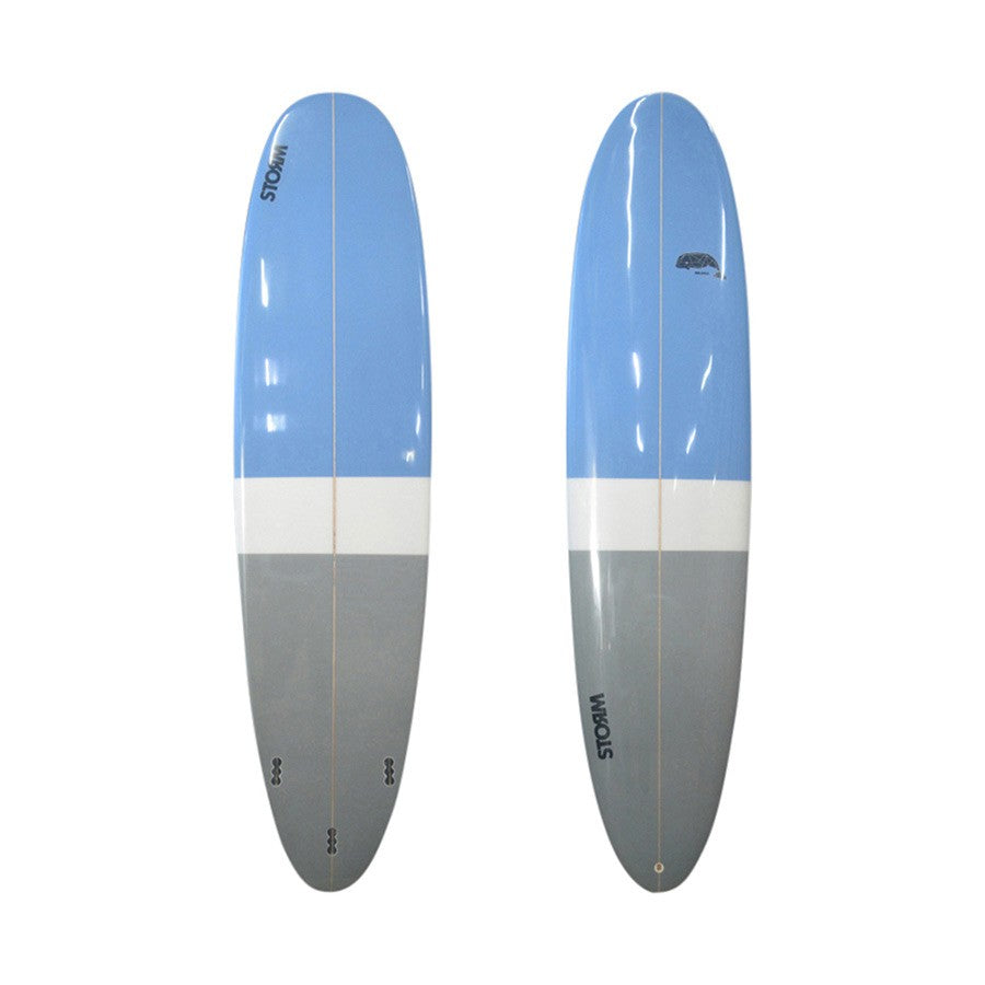 STORM Surfboard - Longboard PU - 8'0 - Blue Whale - Blue / Grey