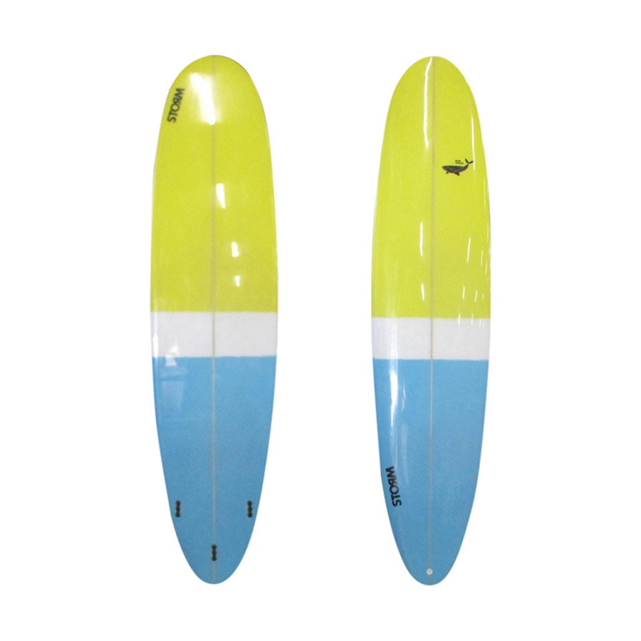 STORM Surfboard - Longboard PU - 8'0 - Blue Whale - Yellow / Blue
