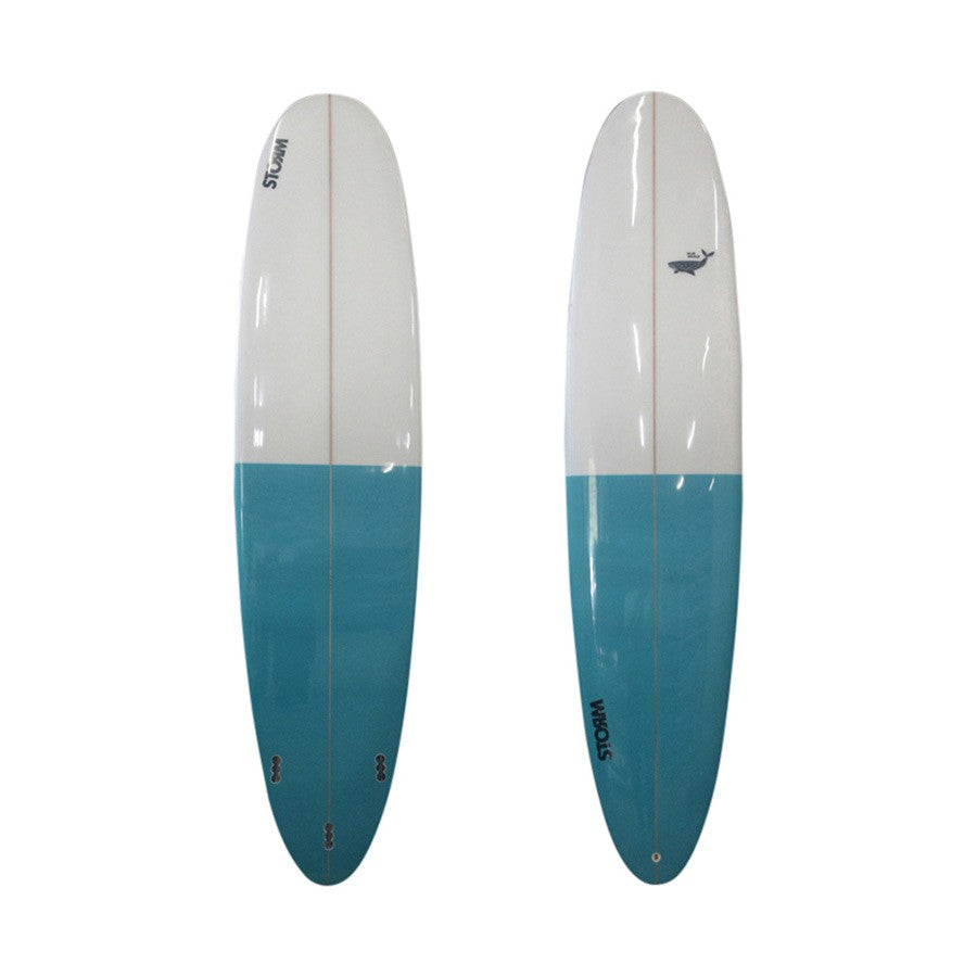 STORM Surfboard - Longboard PU - 8'0 - Blue Whale - Clear / Blue