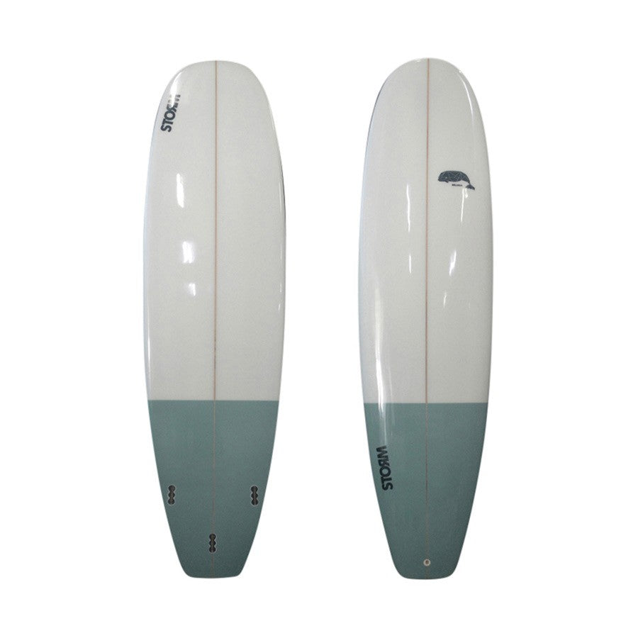 STORM Surfboard - Mini Malibu - 7'4 - Beluga - Clear / Grey