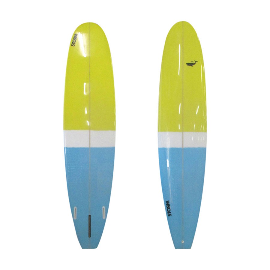 STORM Surfboard - Longboard PU - 9'0 - Blue Whale - Yellow / Blue