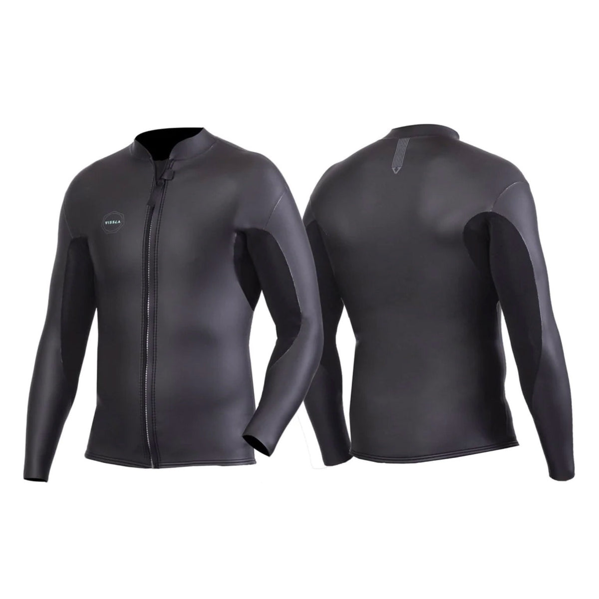 VISSLA - NORTH SEAS Smooth Front Zip Jacket - 2MM - Black