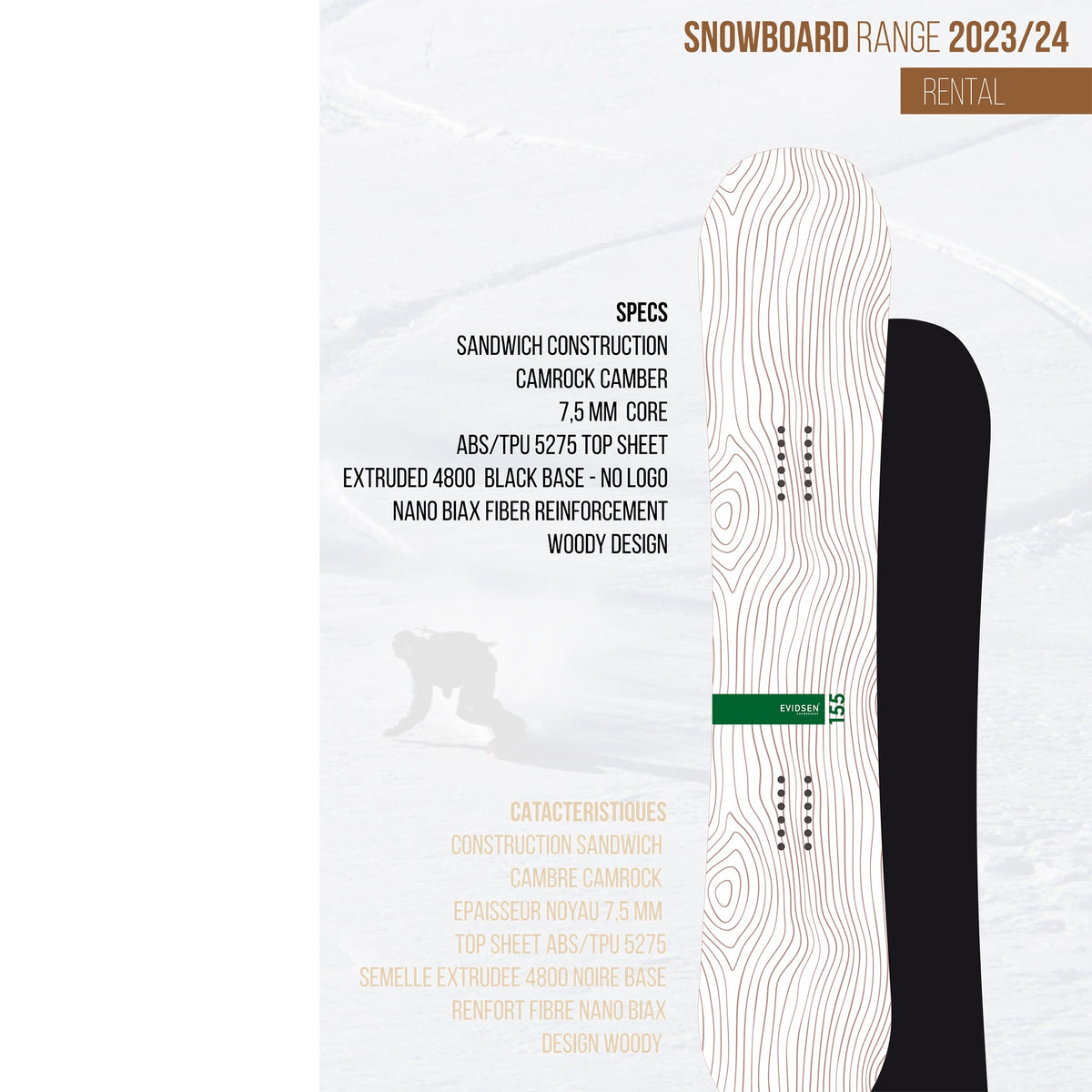 EVIDSEN SNOWBOARDS - 163 WIDE Snowboard