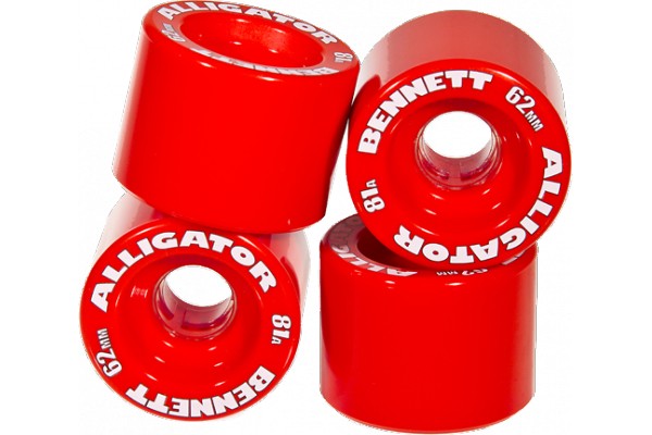 4 skateboard wheels BENNETT Alligator Red 62mm 81A
