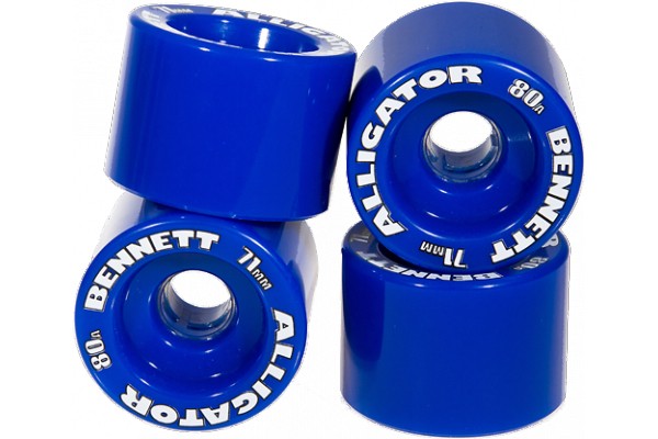 4 skateboard wheels BENNETT Alligator Blue 71mm 80A