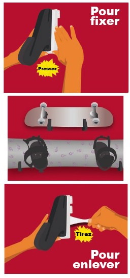 Support Mural horizontal FINGERGRIP Snow/Skate/Wake Rack Double