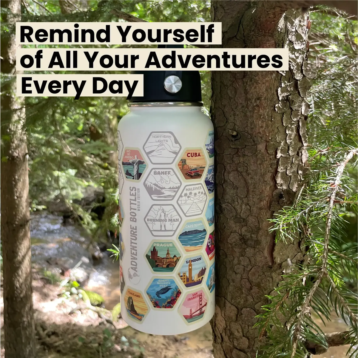 AWESOME MAPS - Adventure Bottle & Stickers - 1 Litre