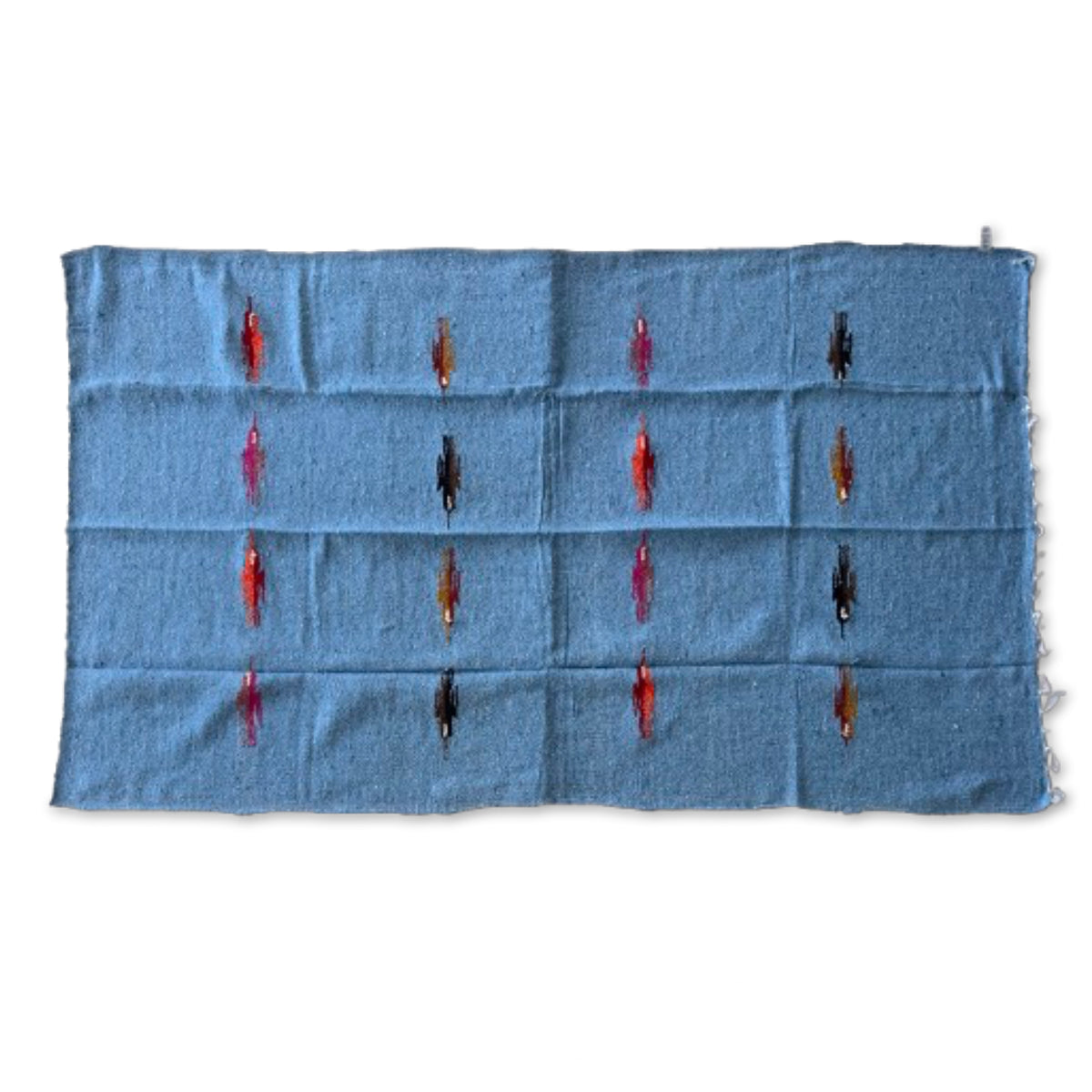 Woodstockshop - Plaid Mexicain à motifs unis - Blue/Red