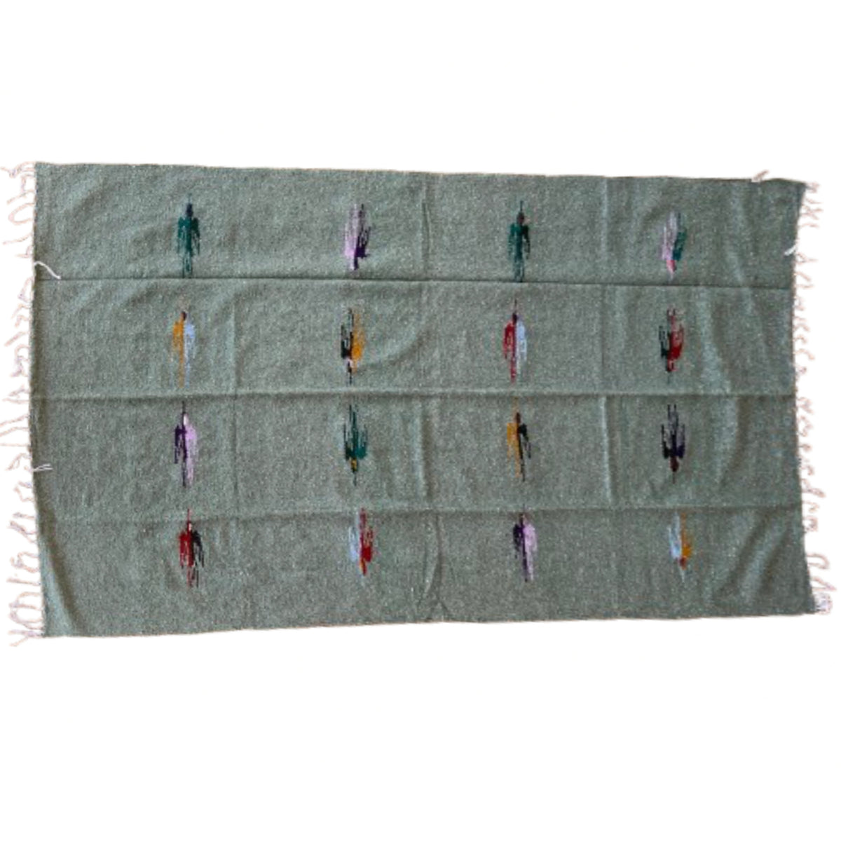 Woodstockshop - Plaid Mexicain à motifs unis - Grey/Green