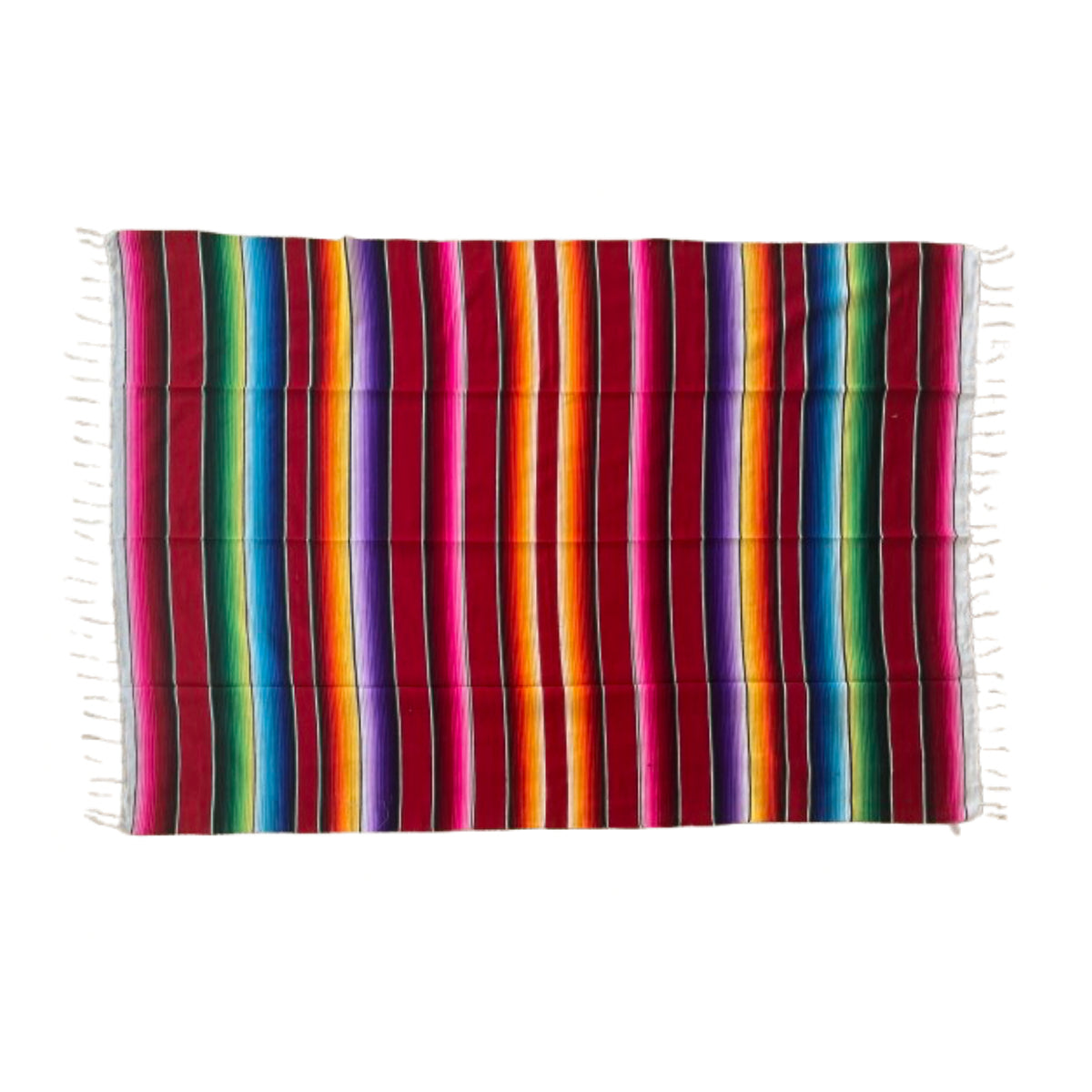 Woodstockshop - Couverture Mexicaine à rayures - Burgundy