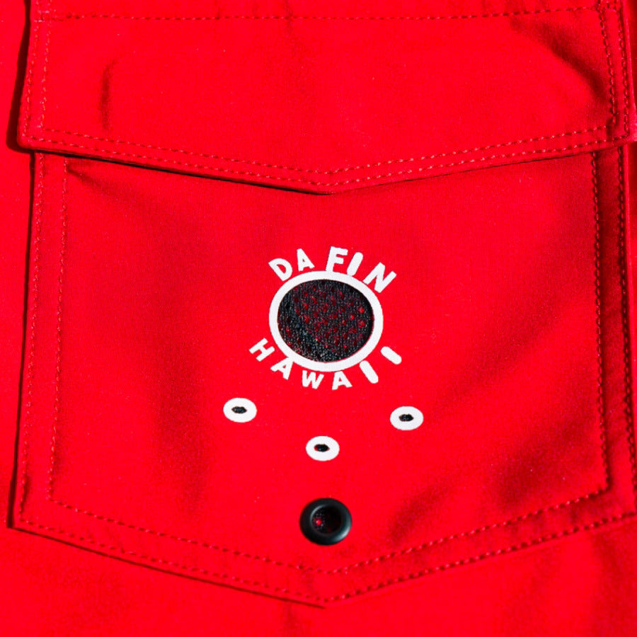 DA FIN - Boardshort - Red / Yellow