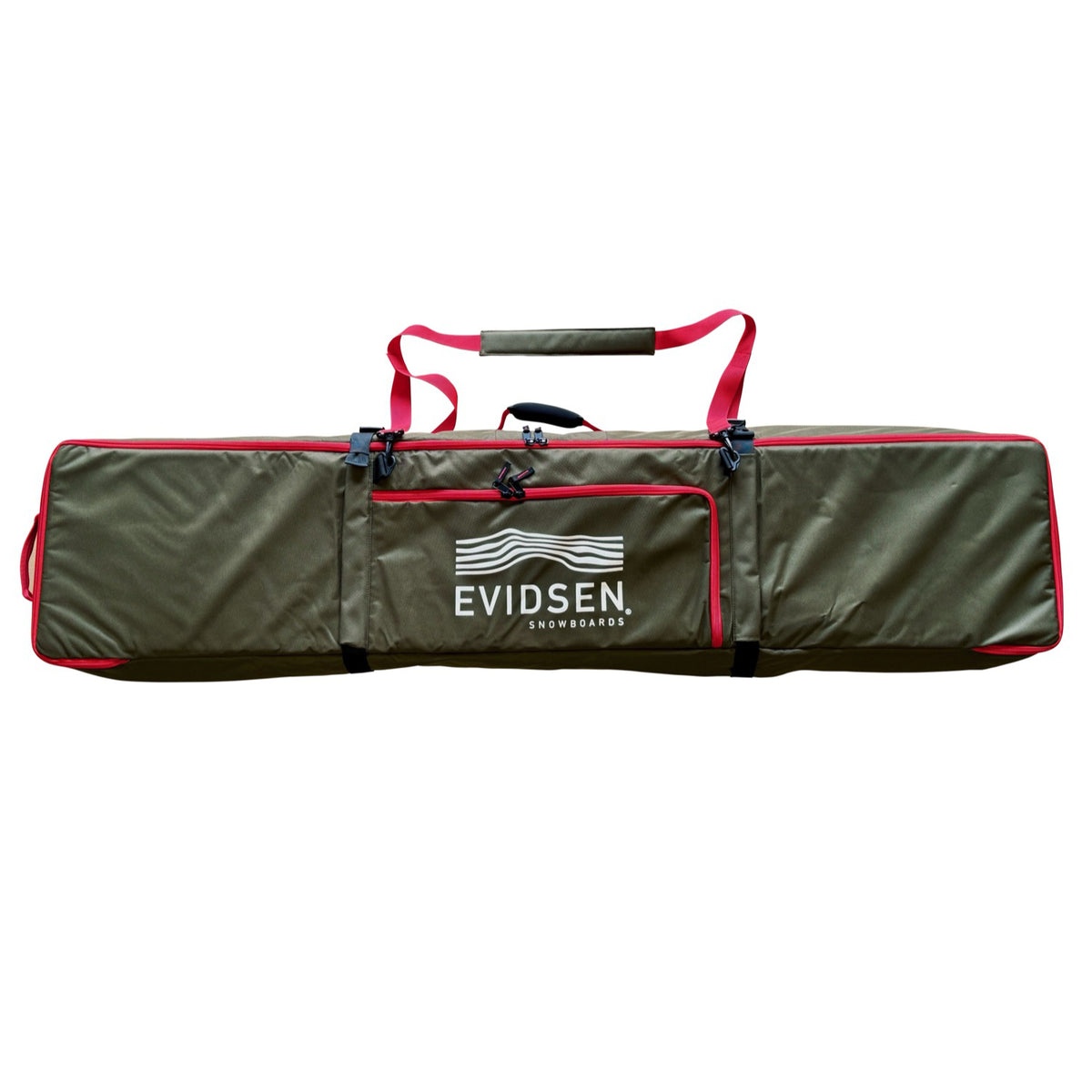 EVIDSEN - TROMSØ Travel Snowboard Bag Wheeled - Khaki / Red LTD