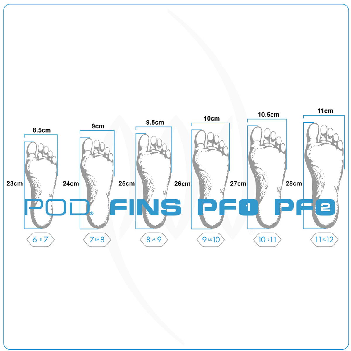 POD - PF1- Palmes Bodyboard - Marble - Blue / White