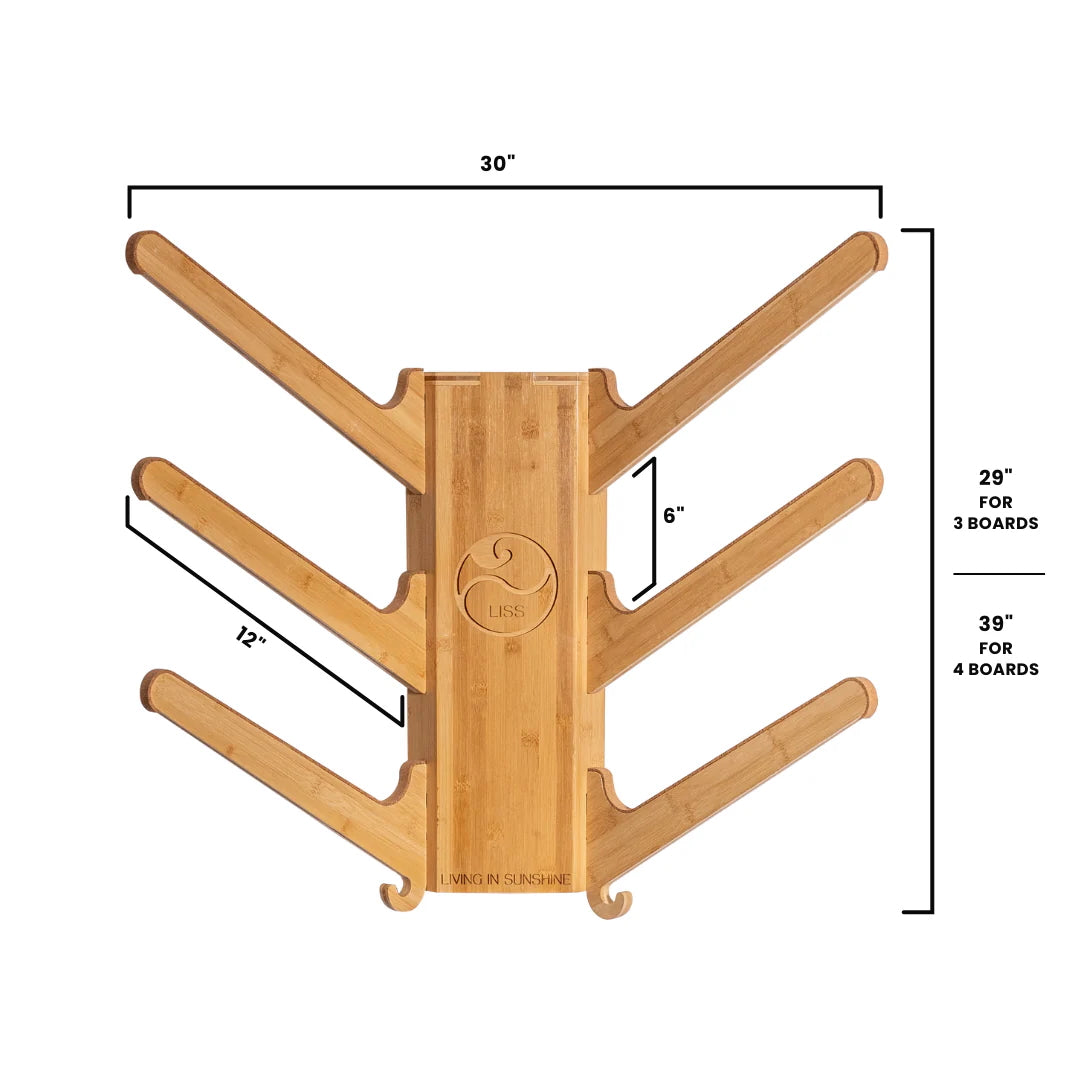 LISS - Soporte para tablas de surf - Soporte horizontal 3 tablas