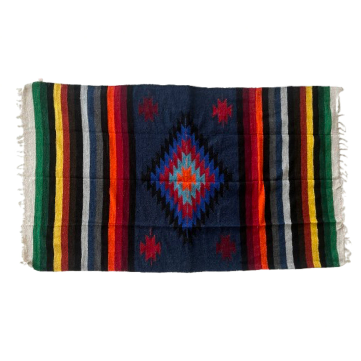 Woodstockshop - Manta con estampado mexicano - Azul marino