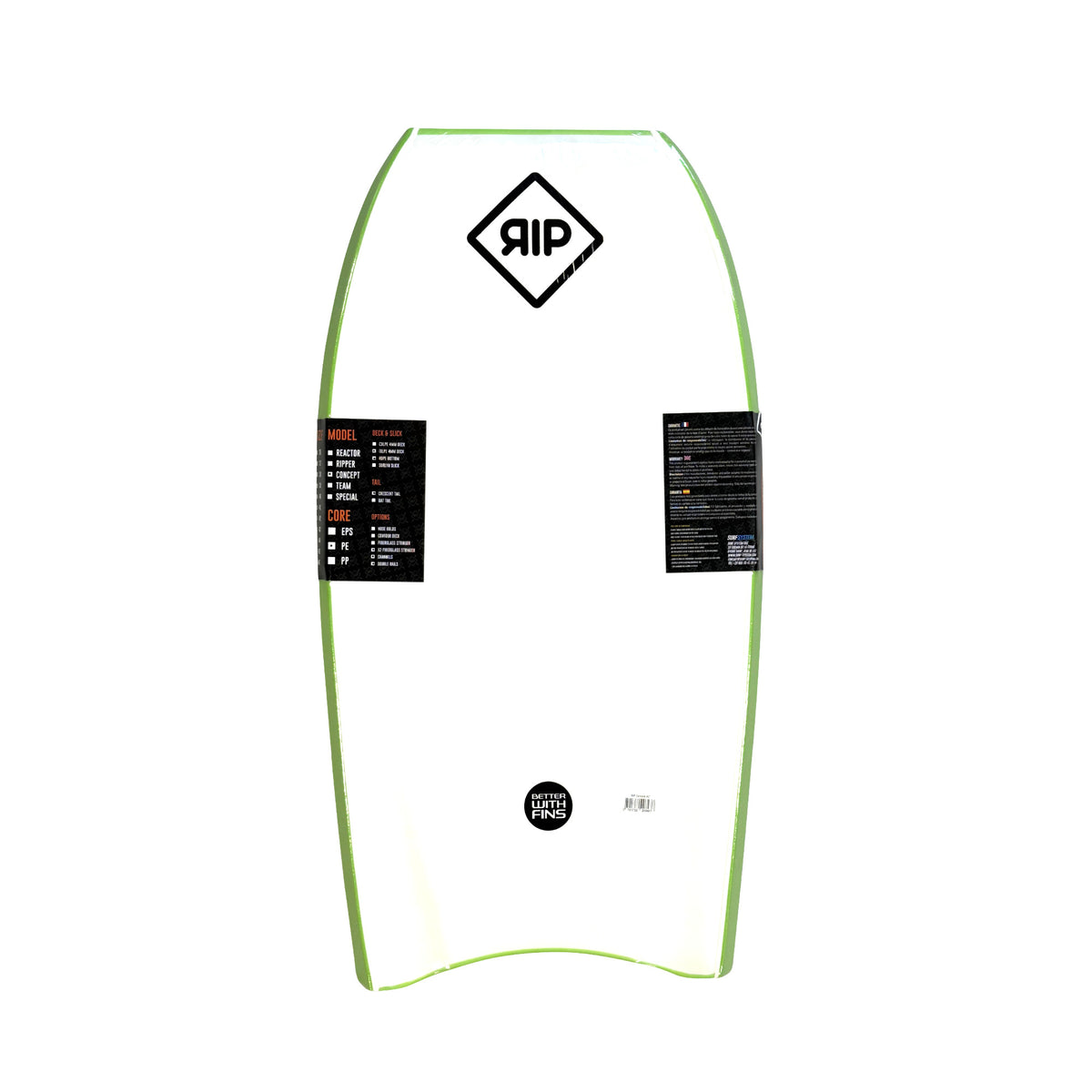 RIP Bodyboard - Concept (PE) Stringer - Green / White