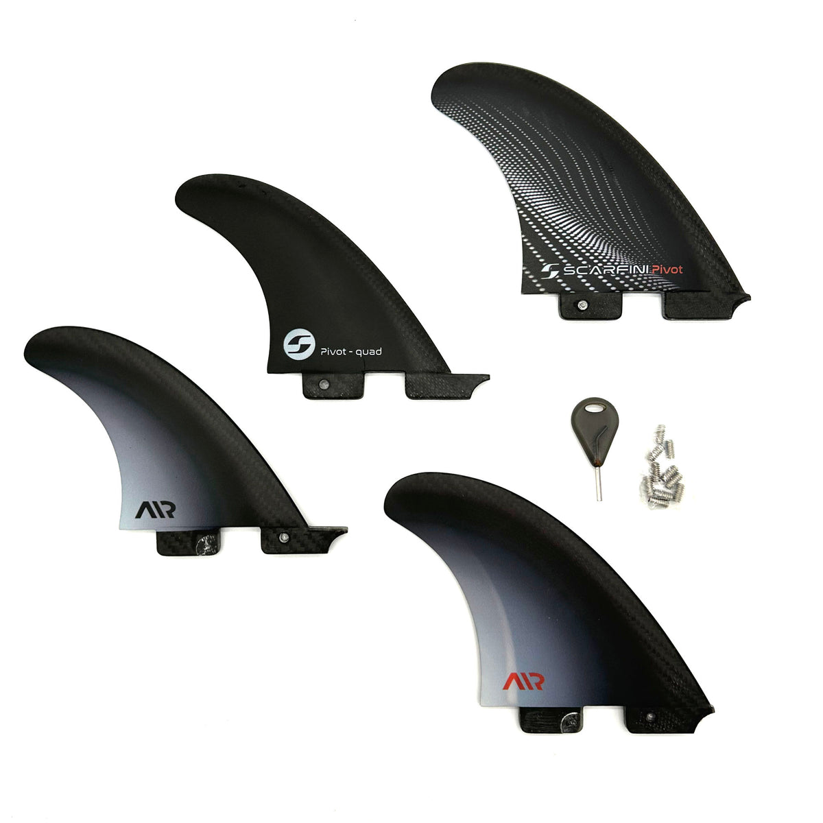 SCARFINI - FIVER -  AIR-CARBON FIBERGLASS FINS (Large) - FCS2