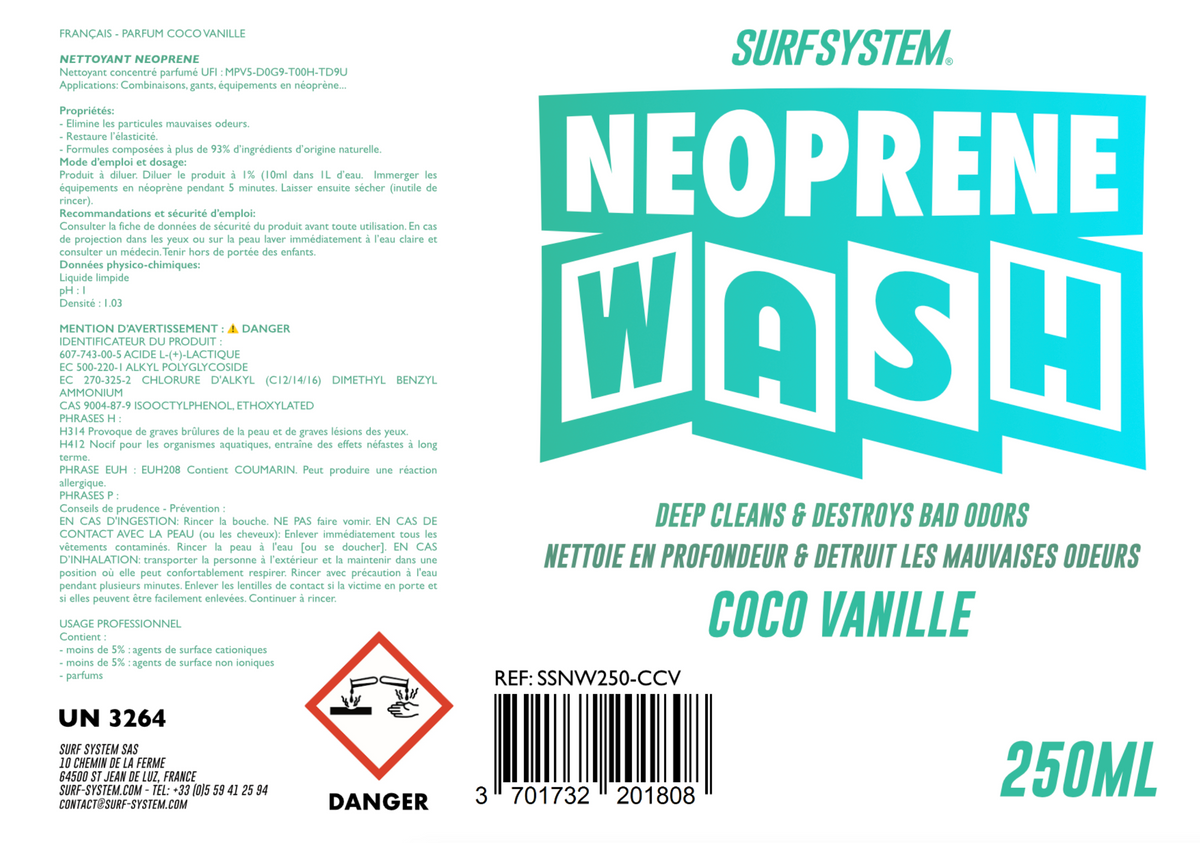 SURF SYSTEM - Neoprene Wash - Shampooing Neoprene - Coco - 250ml